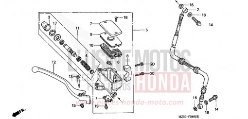 MAITRE-CYLINDRE FREIN AV. VF750CT de 1996